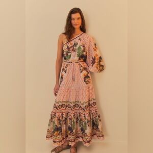 FARM Rio Pink and Black One Shoulder Dress